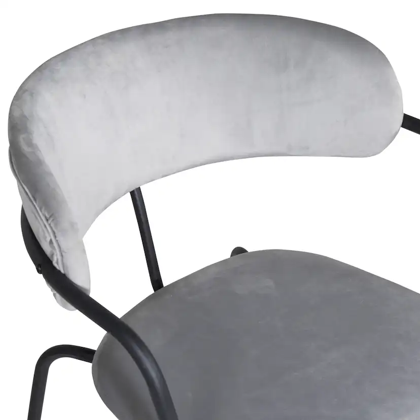 Arrow armchair - Black Legs - Grey Velvet Grå/Svart