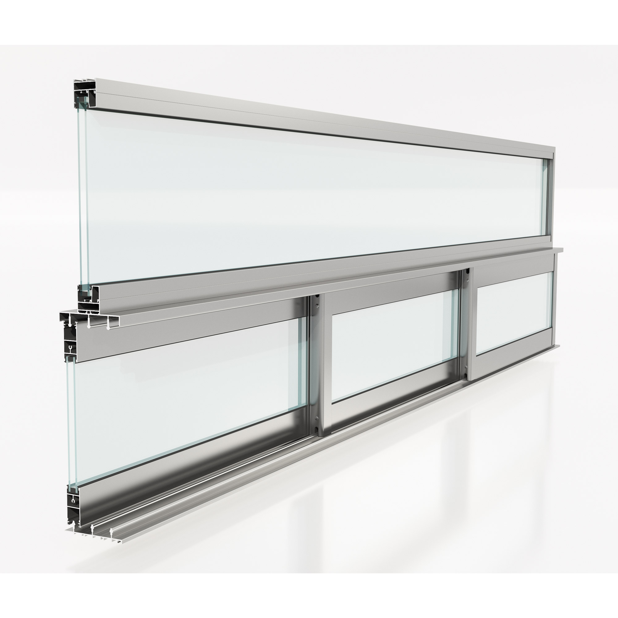 Skjutdörr med Överljus Landskap Robust Vår och Höst 3-del