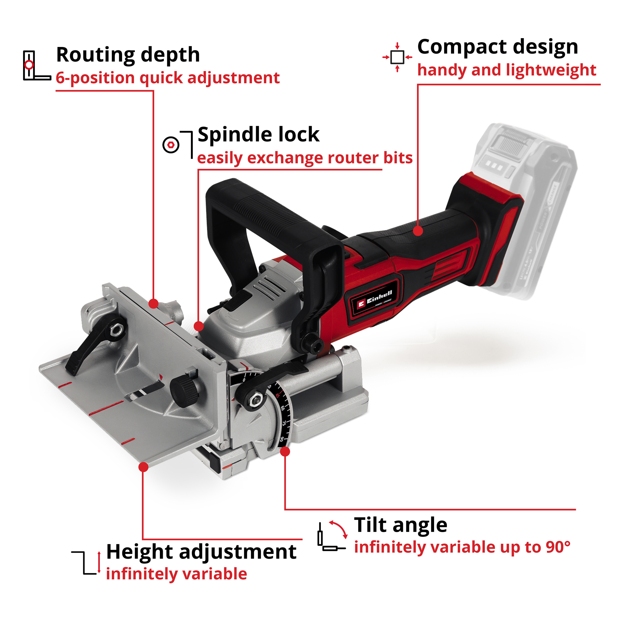 Lamellfräs Einhell TE-BJ 18V Utan Batteri & Laddare