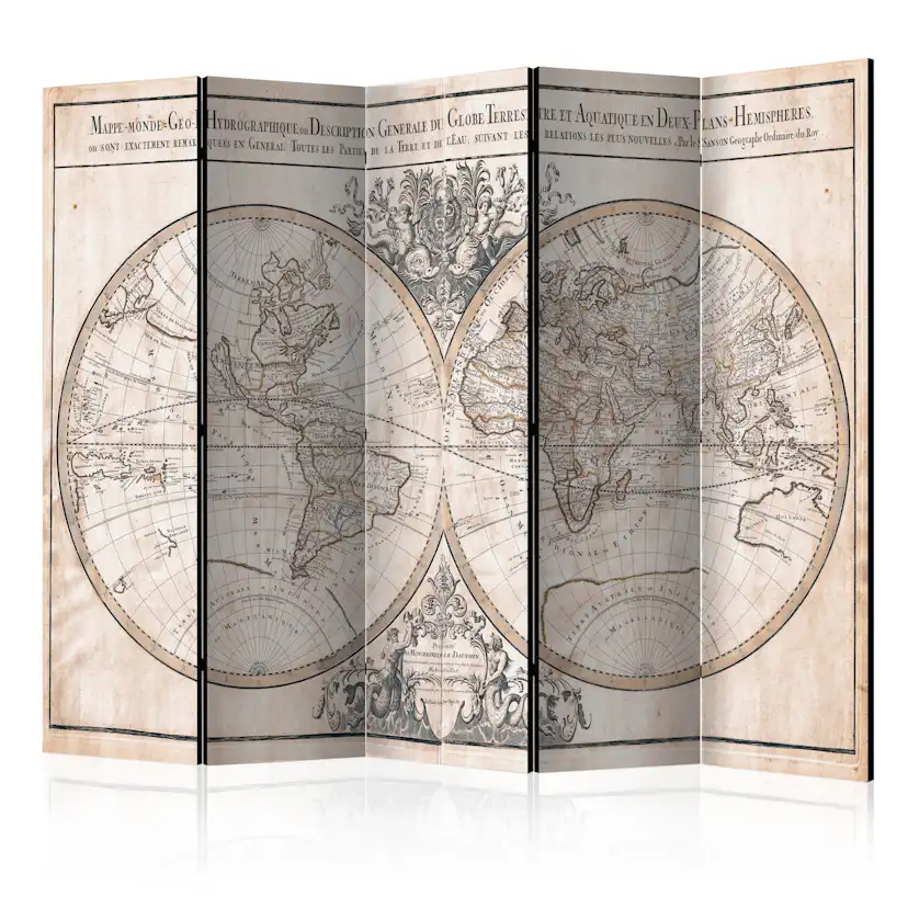 Rumsavdelare Skärmvägg Arkiio Mappe-Monde Geo-Hydrographique 225x172 cm