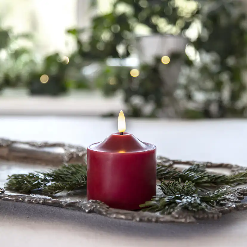 LED-Blockljus Star Trading Flamme Röd