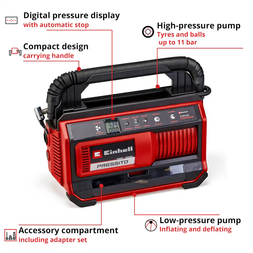 Kompressor Einhell PRESSITO 18/25 Sladdlös utan Batteri