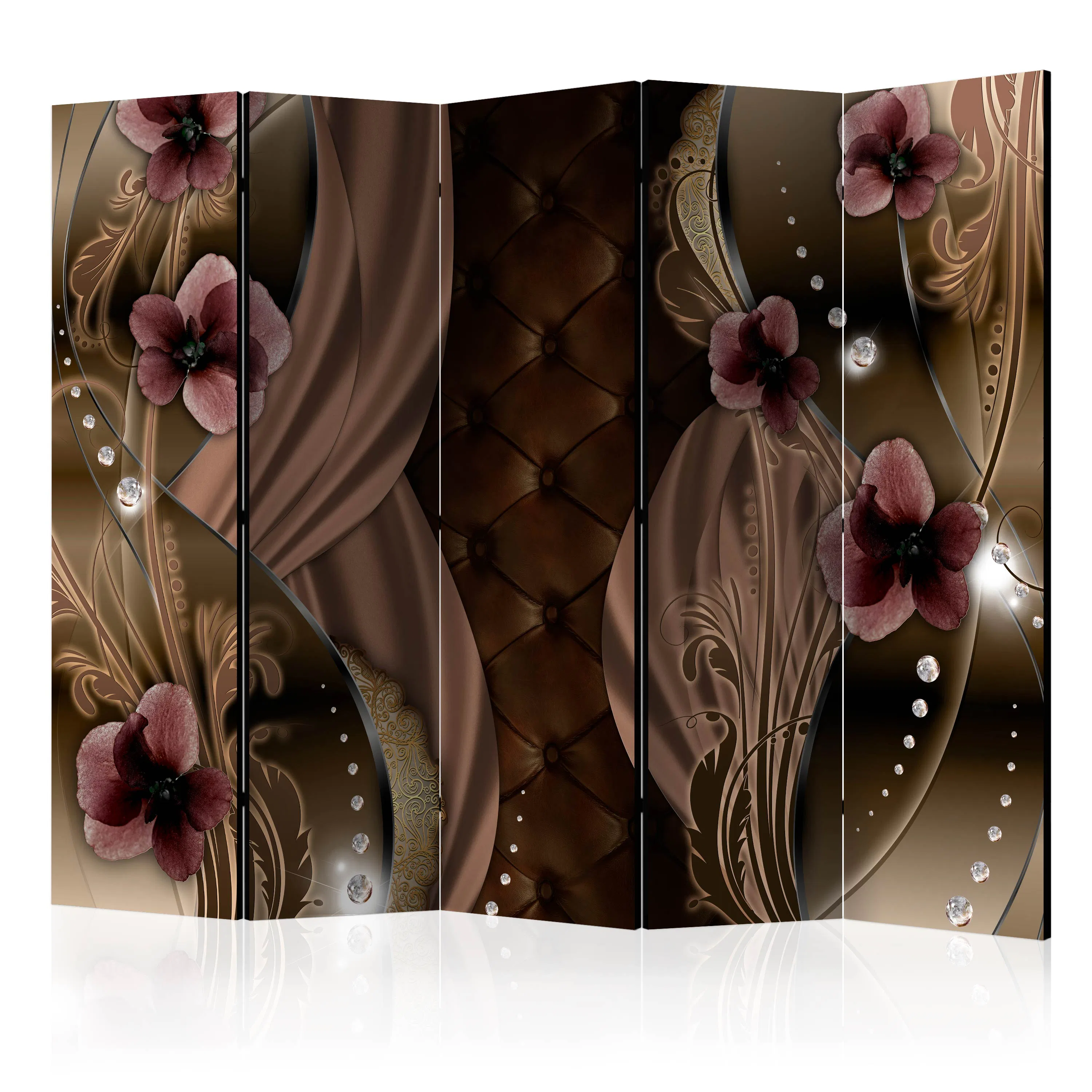 Rumsavdelare Skärmvägg Arkiio Burgundy Pansies II 225x172 cm