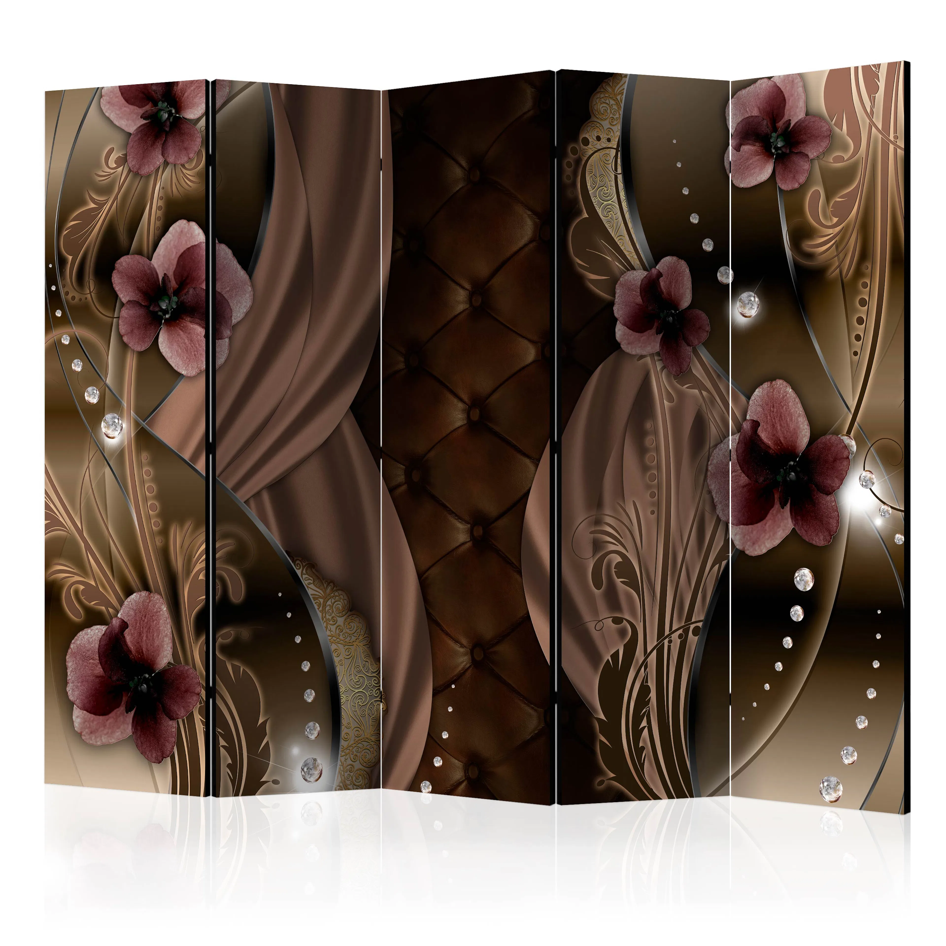 Rumsavdelare Skärmvägg Arkiio Burgundy Pansies II 225x172 cm