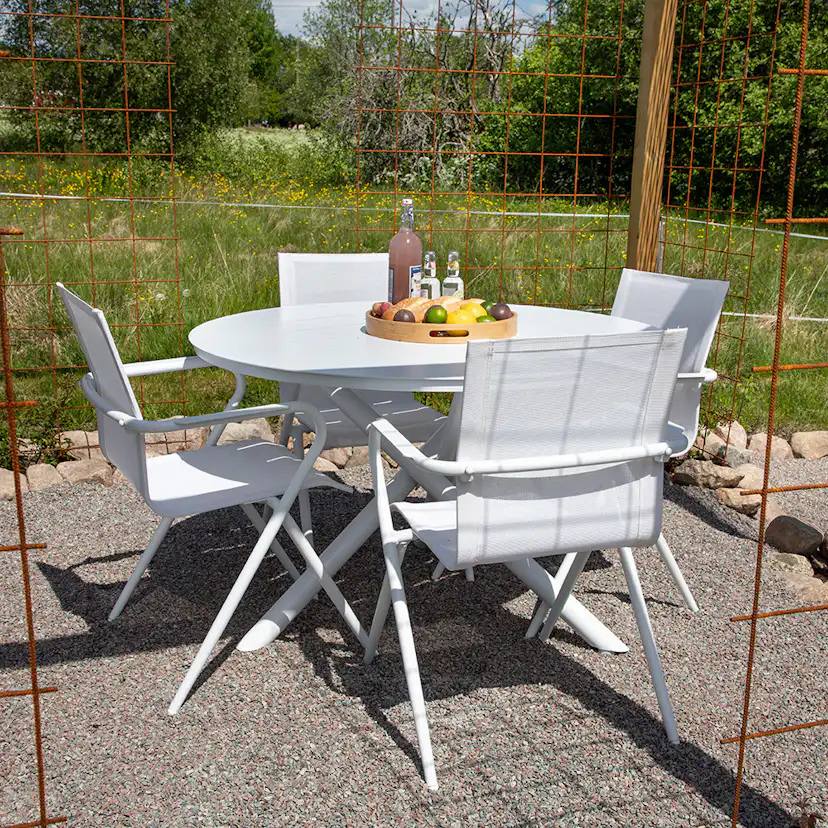 Matgrupp Venture Home Ande med 4 Sally Matstolar