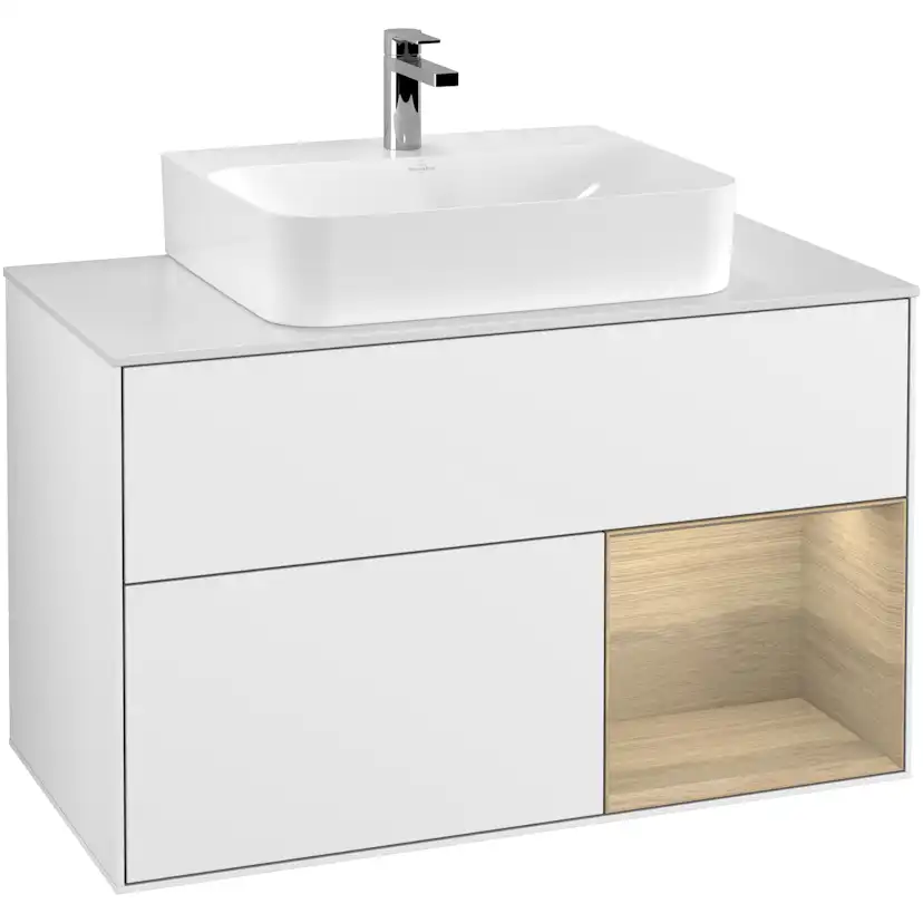 Tvättställsskåp Villeroy & Boch Finion med 2 Lådor Hylla och Bänkskiva för Centrerat Tvättställ