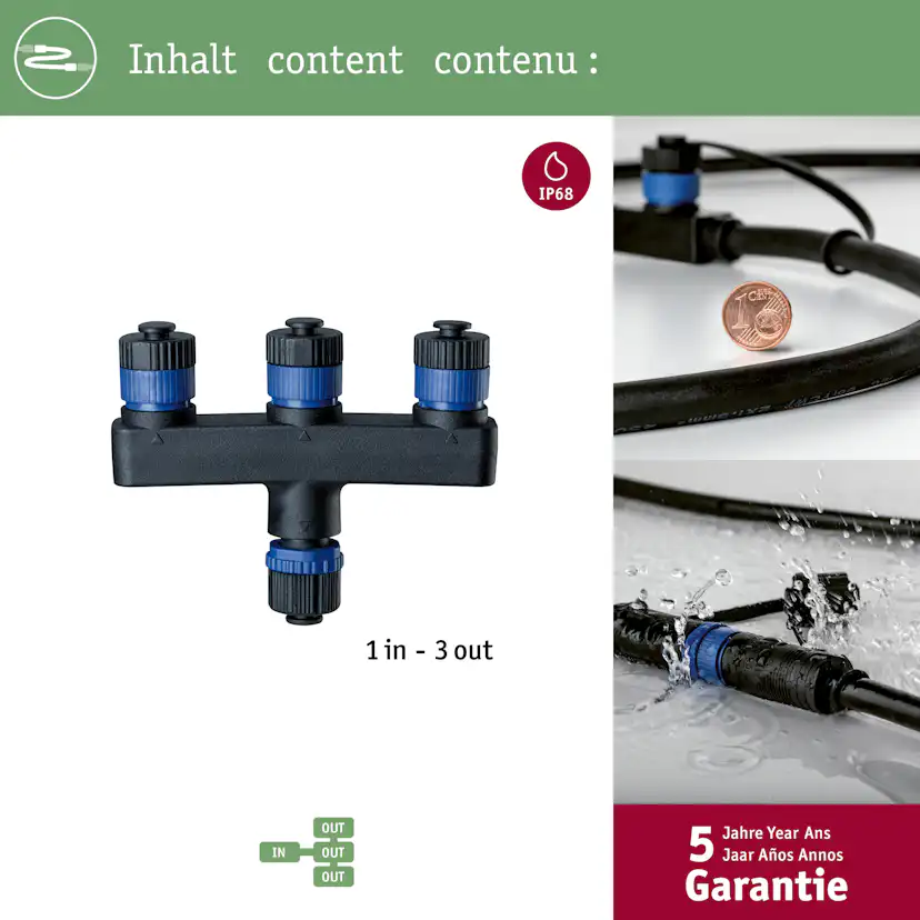 Tillbehör Paulmann Plug & Shine Fördelare 3 utgångar IP68