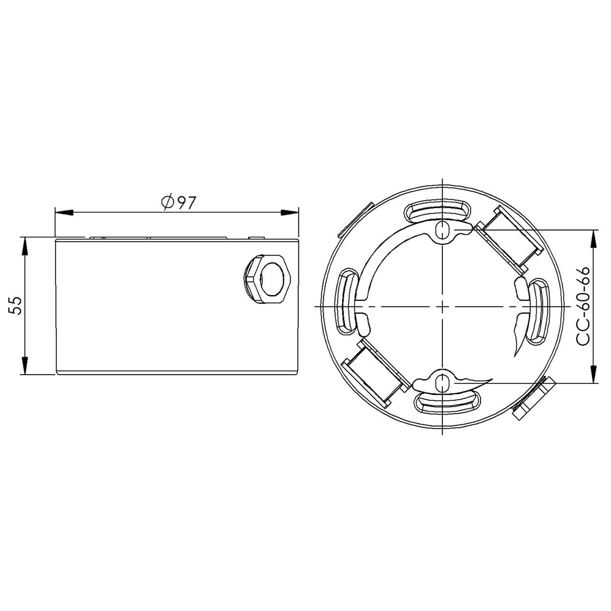 Vägg-/Taklampa Ifö Electric Sockel 84,5 Rak IP54 LED Sidoinföring