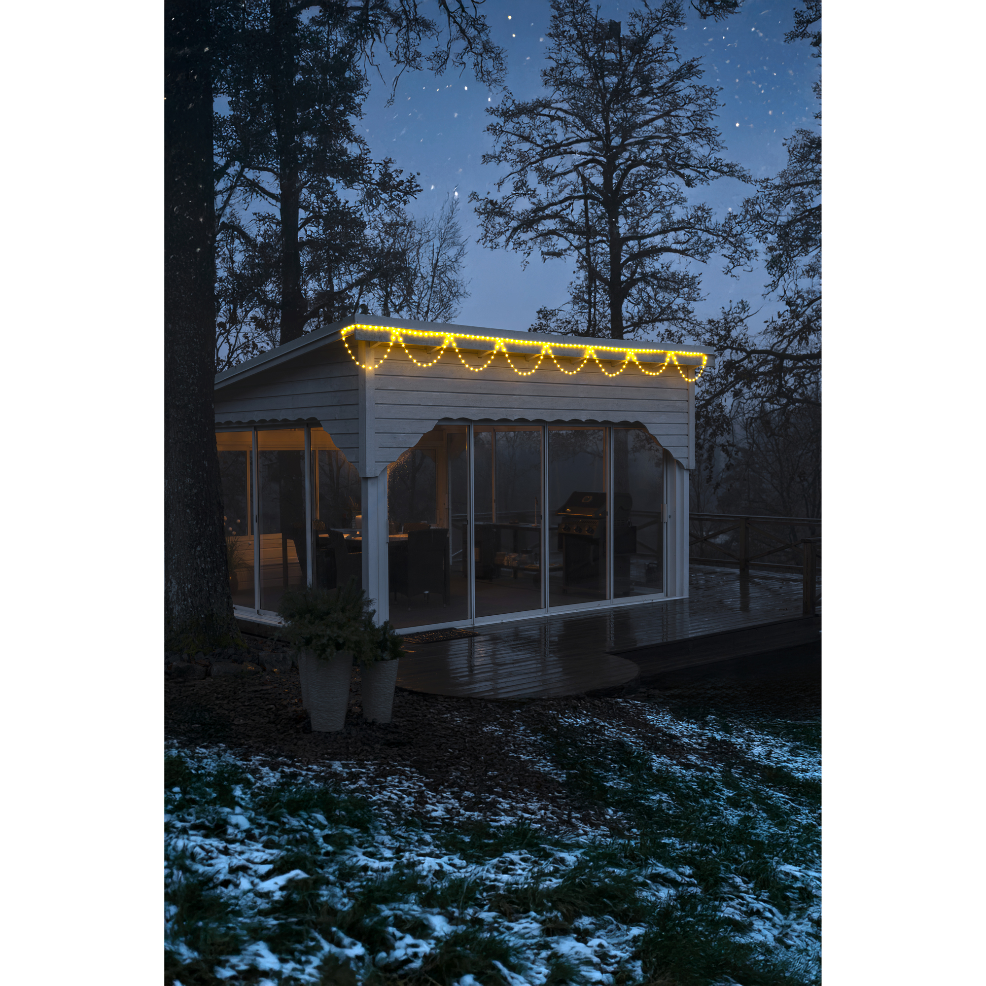 Ljusslinga Gnosjö Konstsmide Ljusgardin Enkelrosett LED Utomhus 4,8m