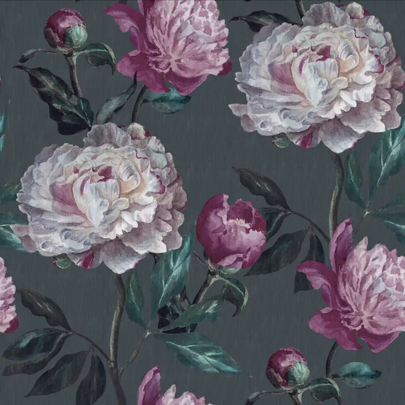Tapet WOW Peony Mångfärgad