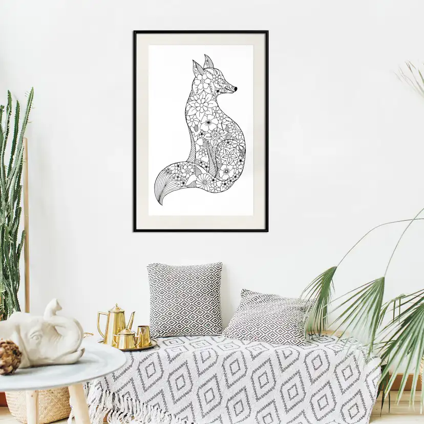 Poster Artgeist Affisch Flower Fox
