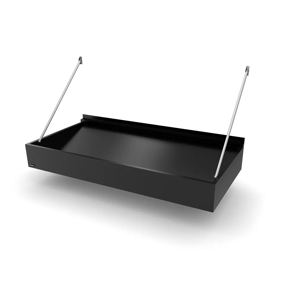 Box Modern Classic B=2000 D=1160 Black (RAL:9011) 2000 mm Svart 2 Vita COB Led-Lampor, Djup: 1160 mm