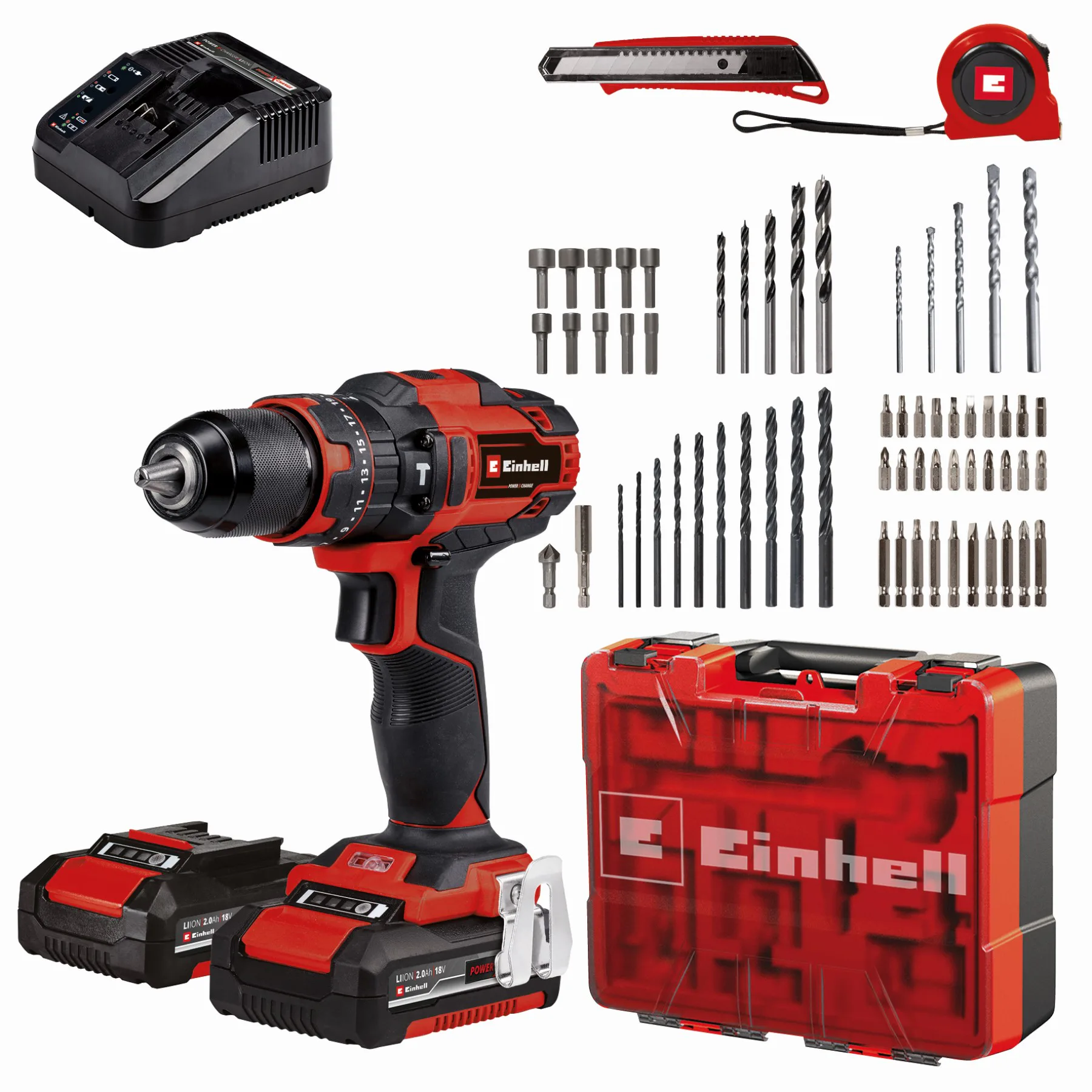 Slagborrmaskin Einhell TE-CD 18/40 Kit (2x2,0Ah)