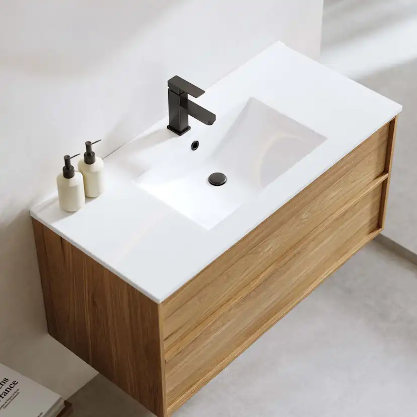 Tvättställsskåp Bathlife Charm med Tvättställ och Spegel Skina