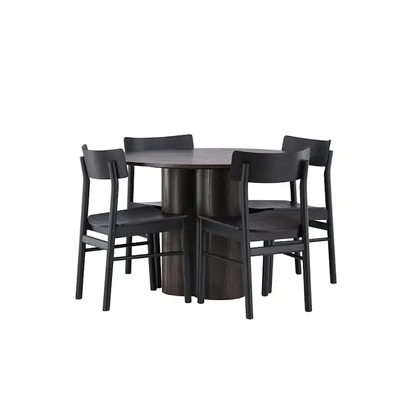 Matgrupp Venture Home Olivia Ø110 cm med 4st Montros Matstolar