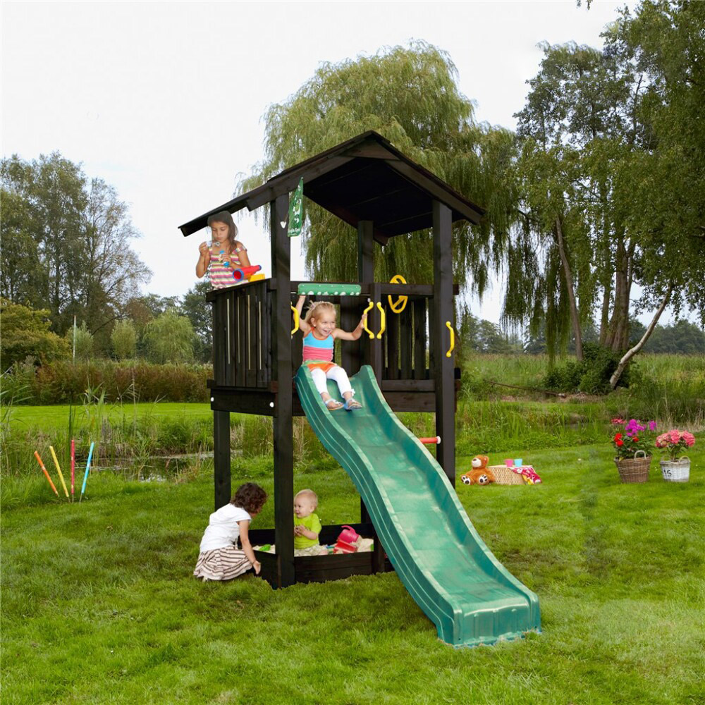 Lektorn Jungle Gym Casa inkl. rutschkana, grundmålat svart