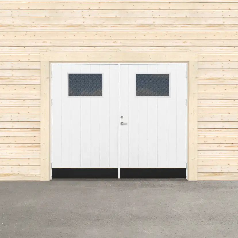 Garageport Sveadörren Kall Cotswold Grundmålad