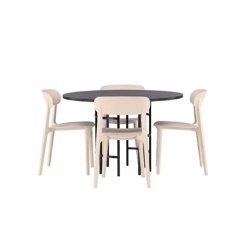 Matgrupp Venture Home Copenhagen Ø 115 cm med 4 Åstol Stolar