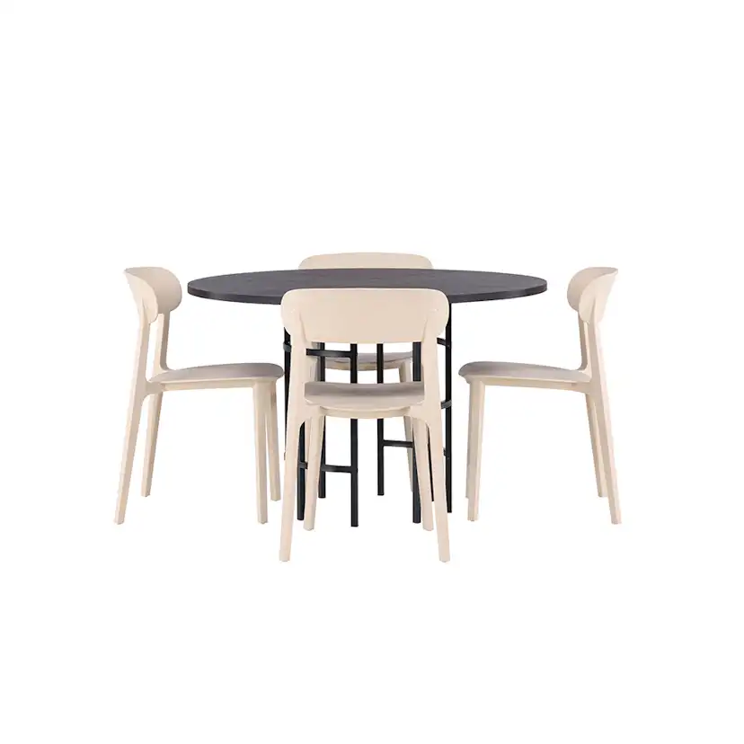 Matgrupp Venture Home Copenhagen Ø 115 cm med 4 Åstol Stolar