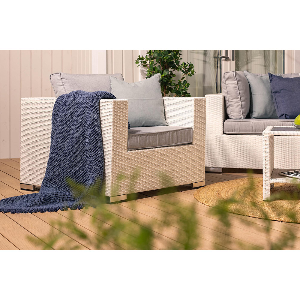 Loungegrupp Comfort Garden Bahamas 4-sits med Fåtölj Divan och Bord med Hylla Utomhus
