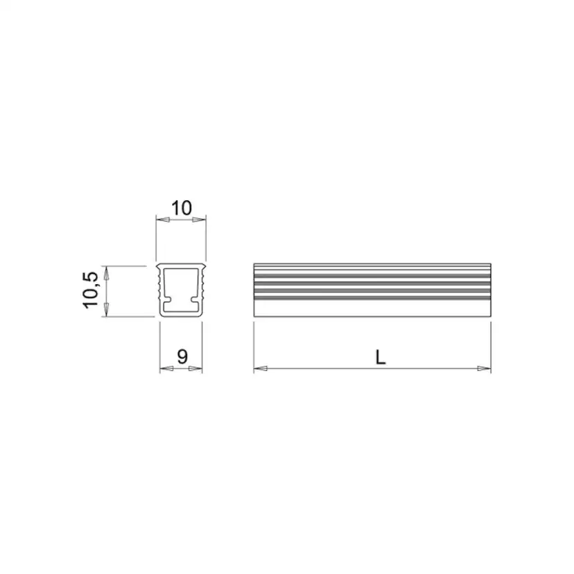 LED-profil Beslag Design Apex med Bländskydd