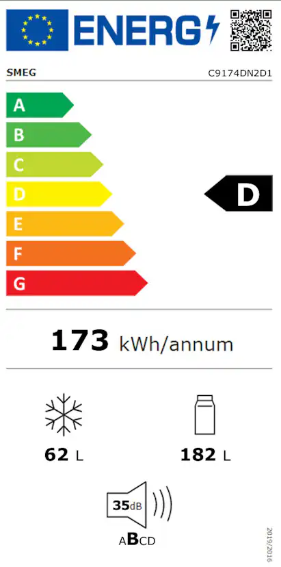 Integrerad kyl över frys SMEG C9174DN2D1