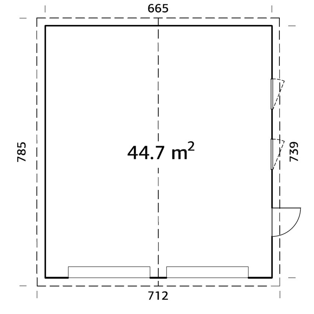 Dubbelgarage Palmako Andre 49,1 m² Byggsats i Obehandlat Trä med Sadeltak