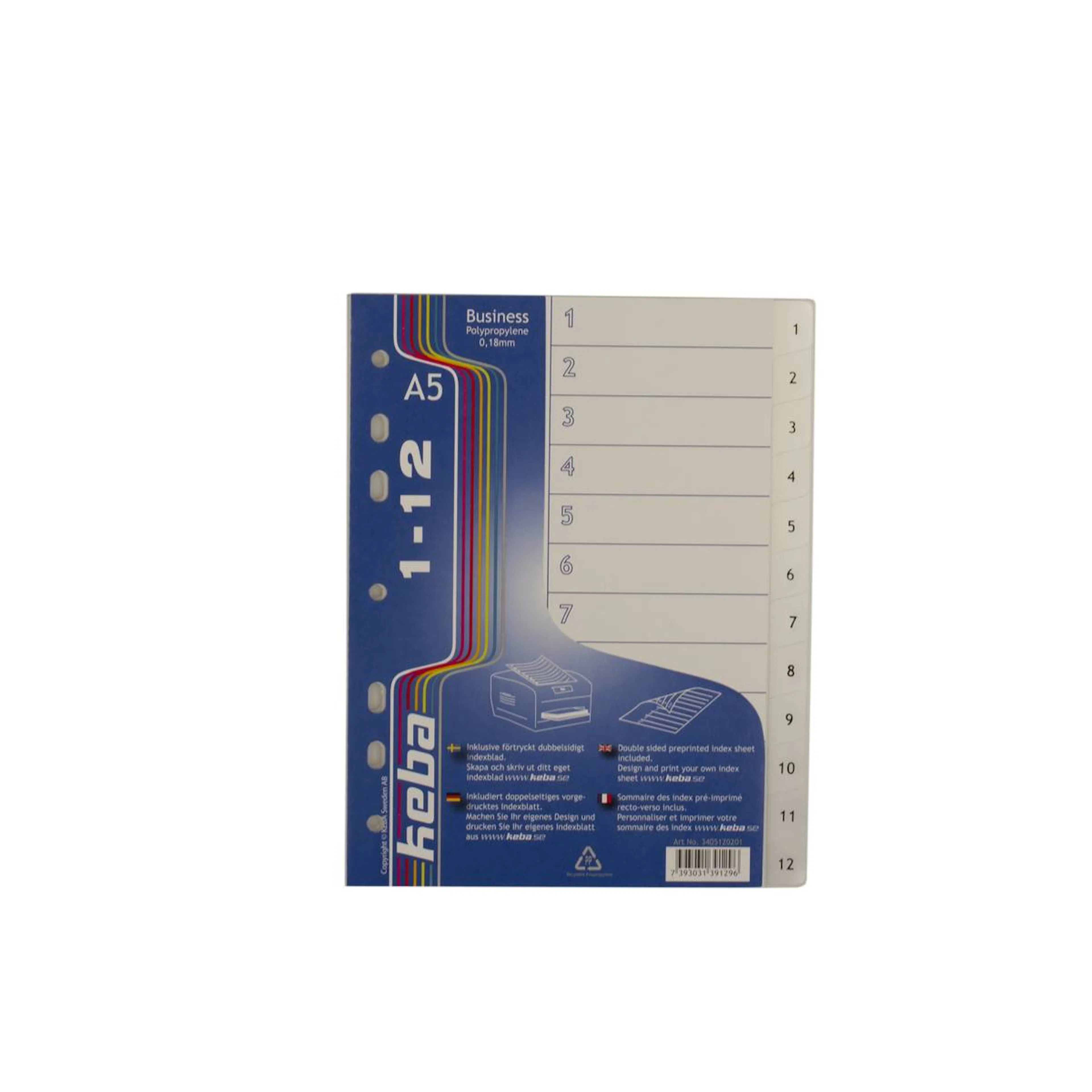 Register KEBA Business A5 0,18 mm PP 1-12