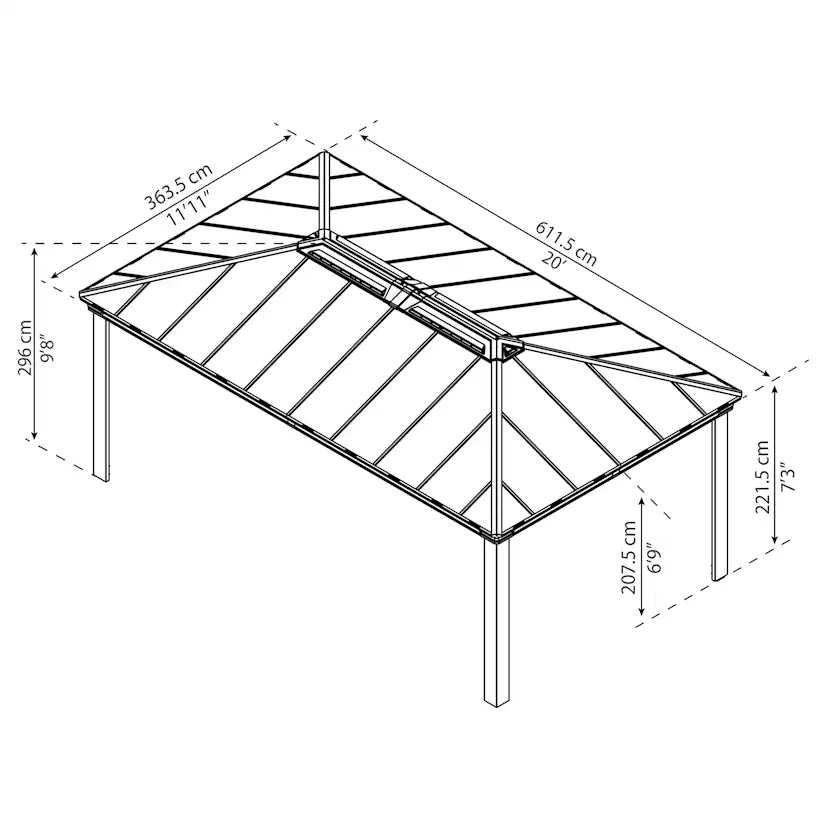 Canopia Dallas Hardtop Aluminium Paviljong För Hela Säsongen