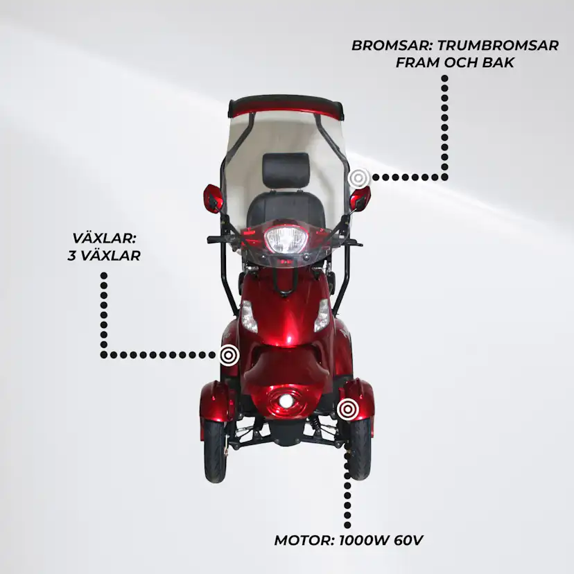 Promenadscooter Arvo P600 med Tak