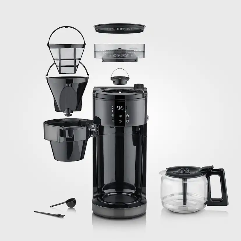 Kaffebryggare med kvarn Severin Dark Inox KA 4830