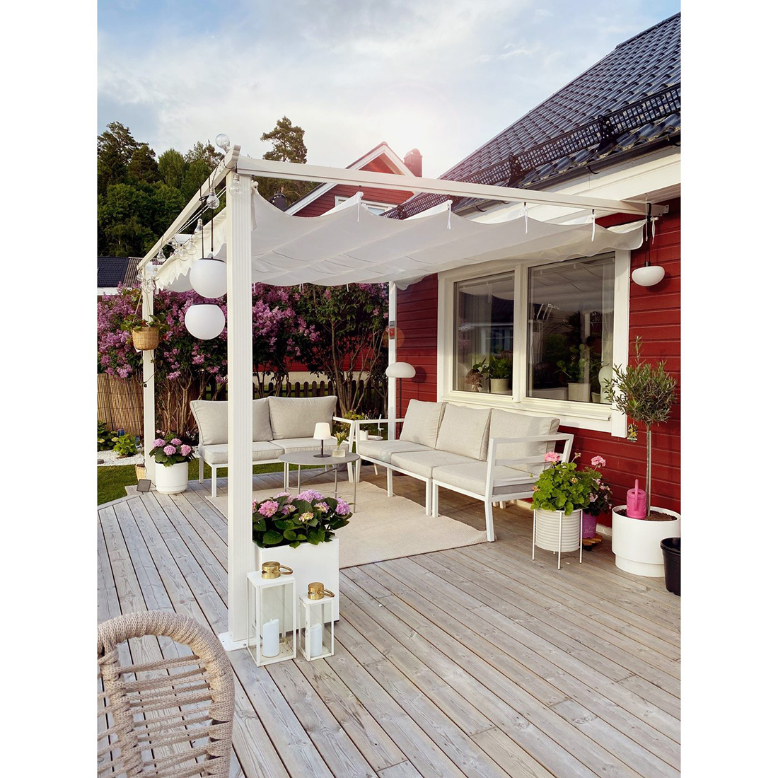 Väggpergola 3x4 m Vit Vit/Vit