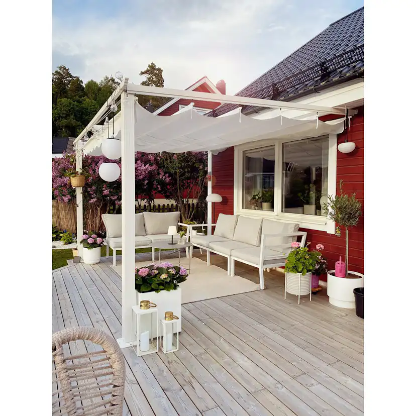 Väggpergola 3x4 m Vit Vit/Vit