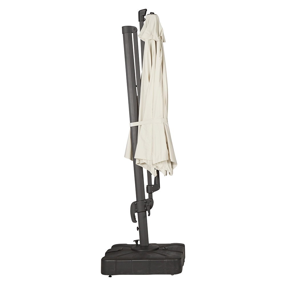 Hängparasoll Outfit Andreas Med Fot Ø350 cm, 360° Roterande Funktion