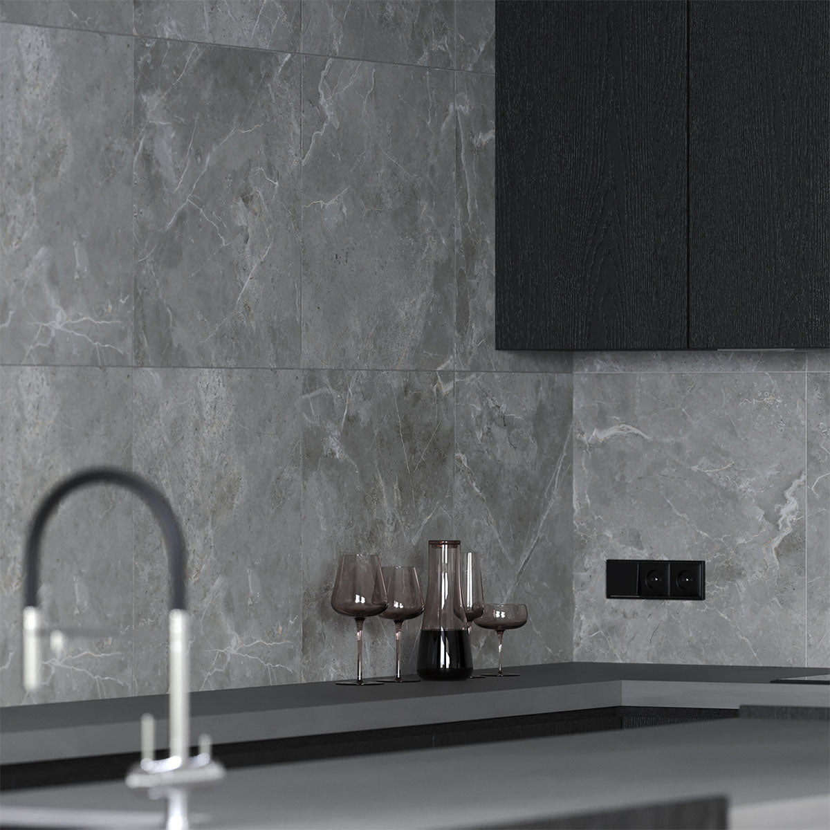Klinker Tenfors Pulpis Dark Grey Marmor Matt 60x60