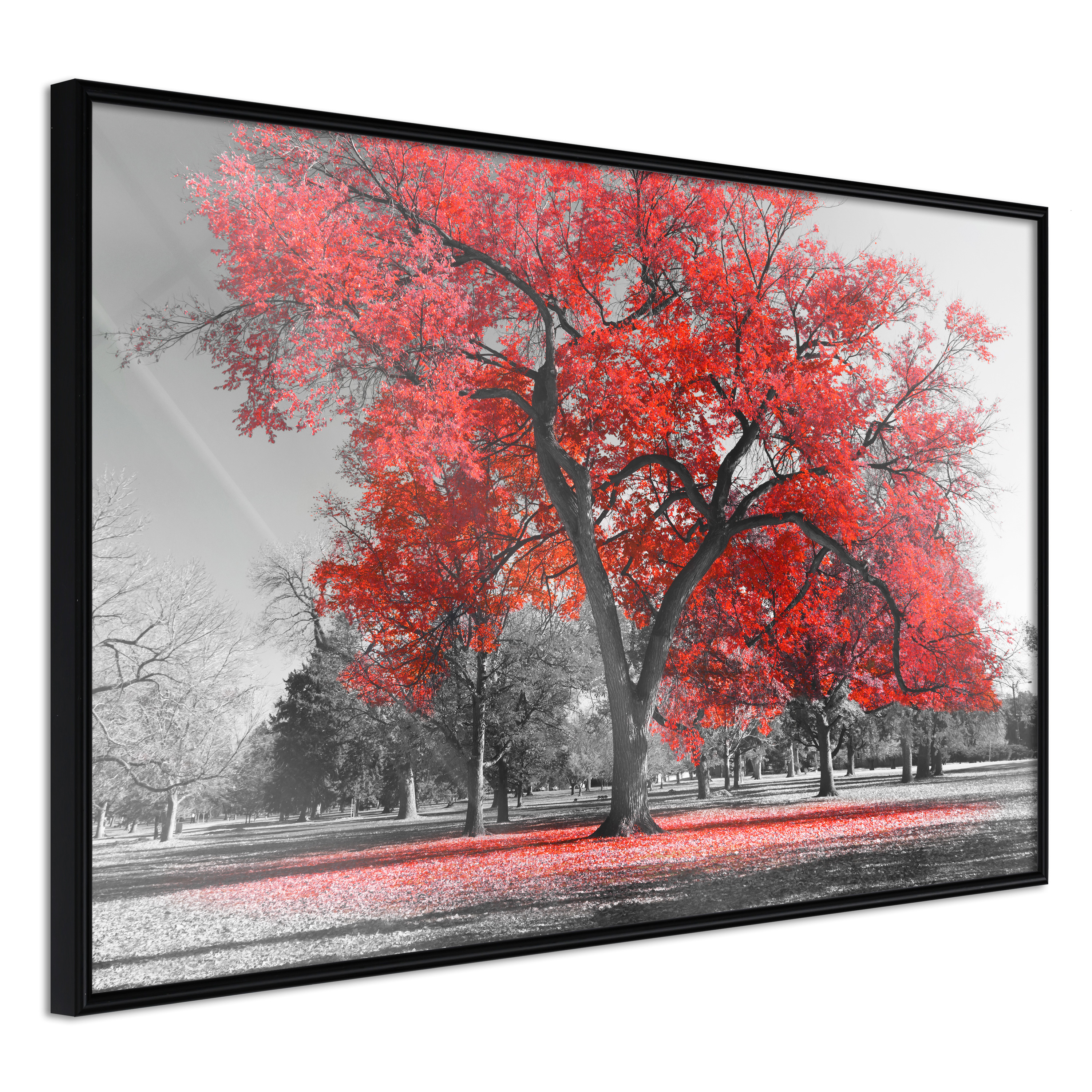 Poster Artgeist Affisch Autumn in the Park Red