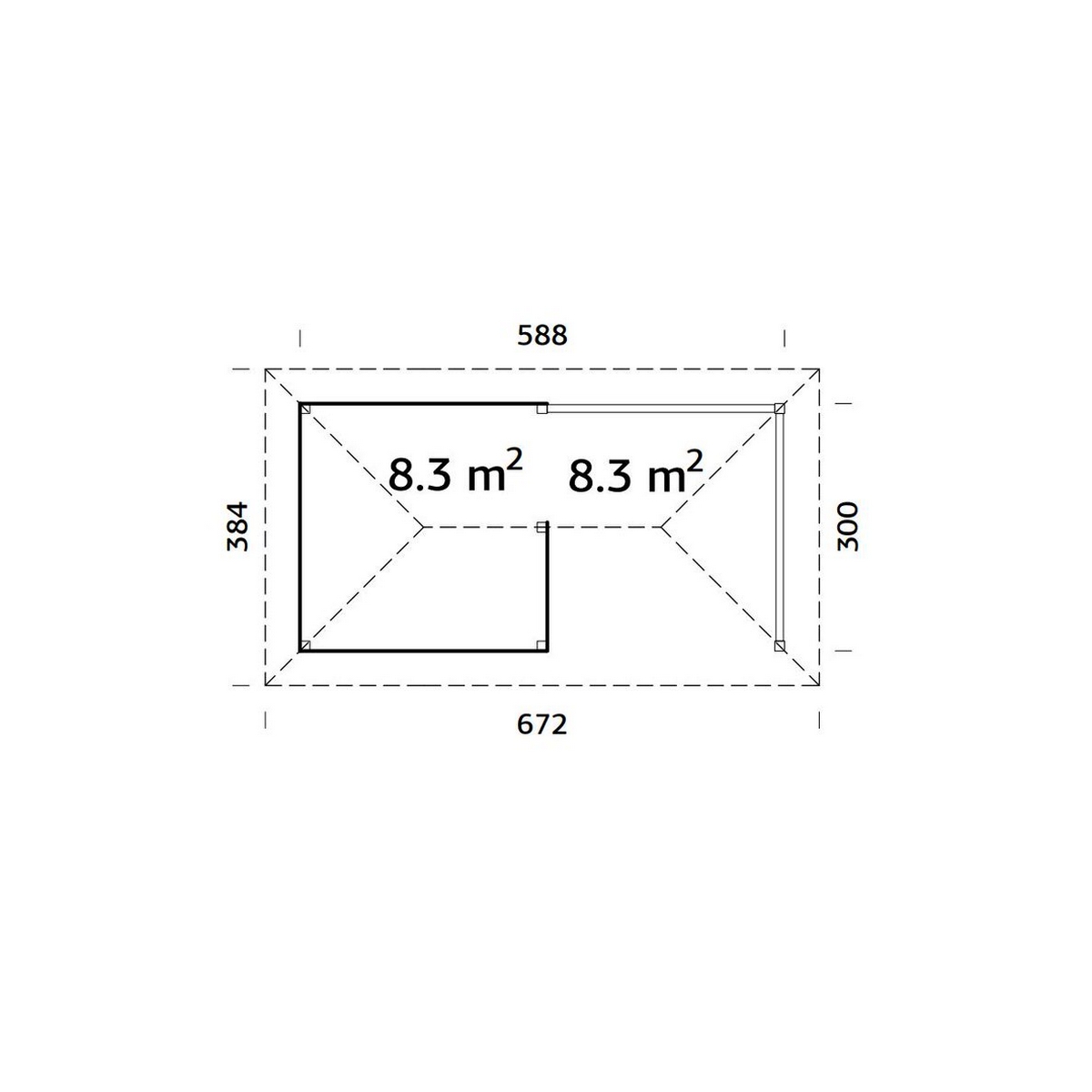 Stuga Palmako Bianca 16,6 m2 Set 3