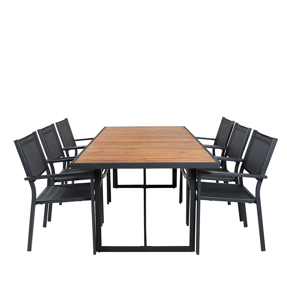 Matgrupp Venture Home King med 6 Curz Stapelbara Matstolar