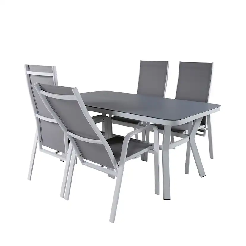 Matgrupp Venture Home Vyn Vit med 4 Curz Matstolar