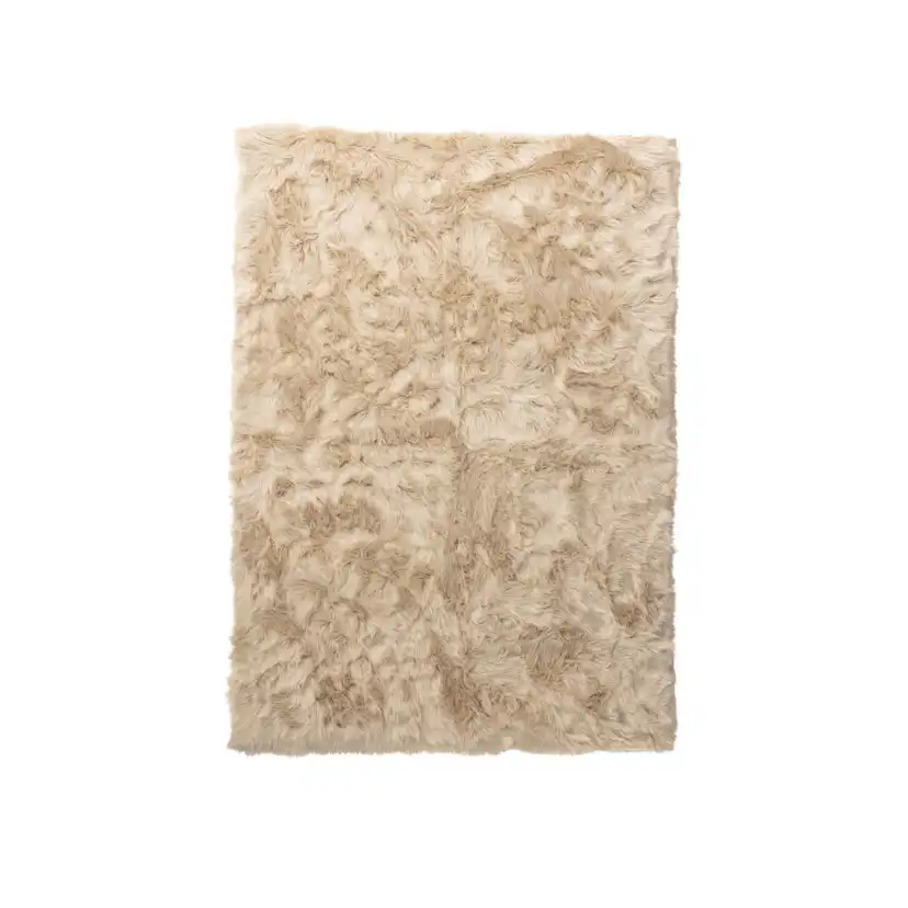 Katy Polyester Fake Fur - 230*160-Rectangular-Beige Beige