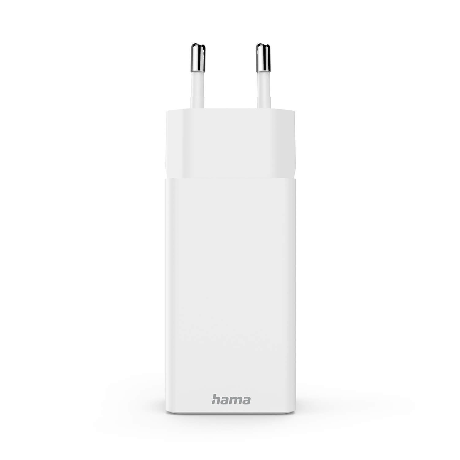 Laddare HAMA 2x USB-C 1x USB-A GaN 65W Vit