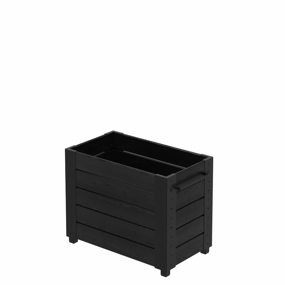 Blomlåda med Fötter PLUS Cubic Svart 87 x 50 x 67 cm