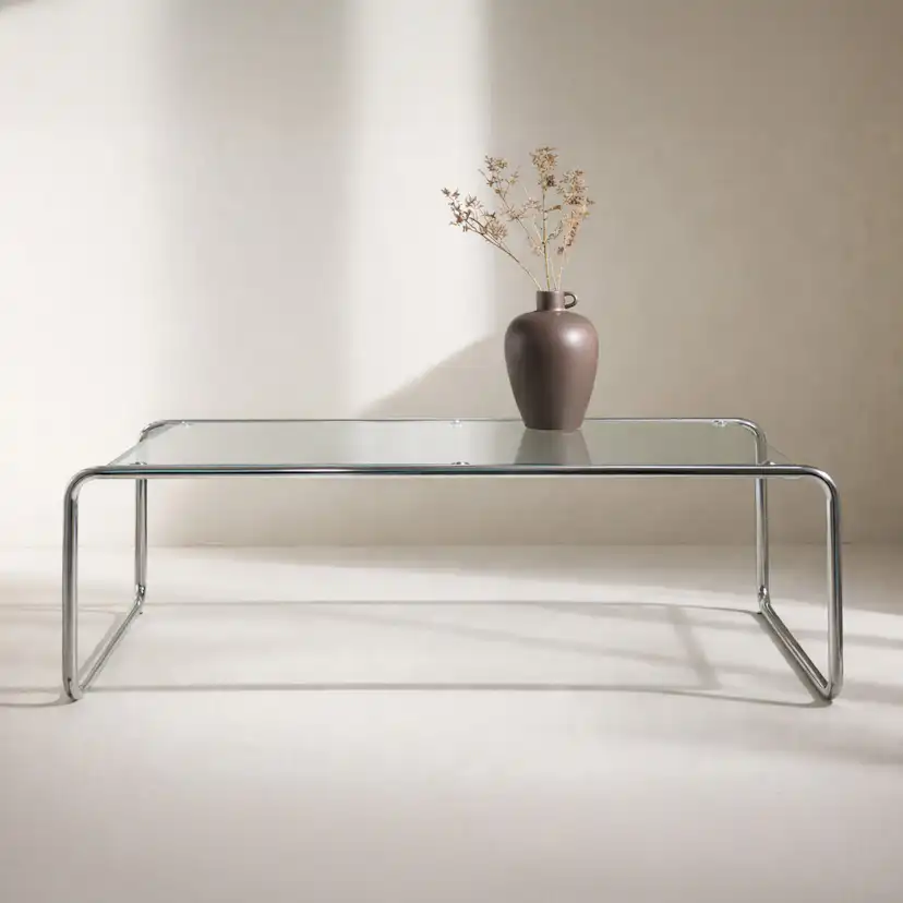 Soffbord Venture Home Saturnus Glasbord med Stålram