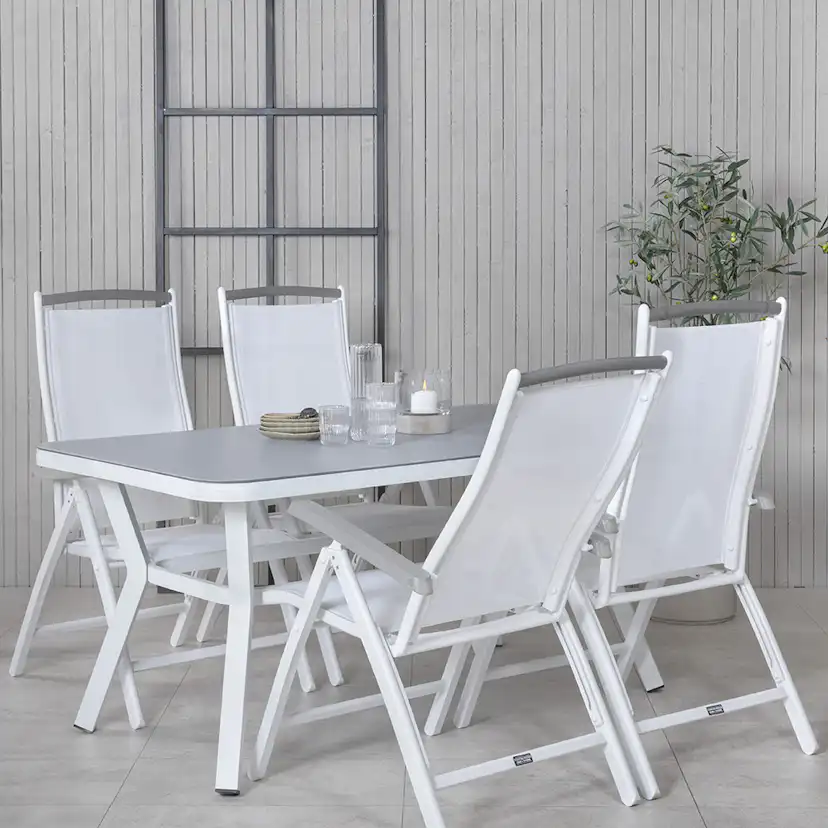 Matgrupp Venture Home Vyn med 4 Arz Matstolar Vit