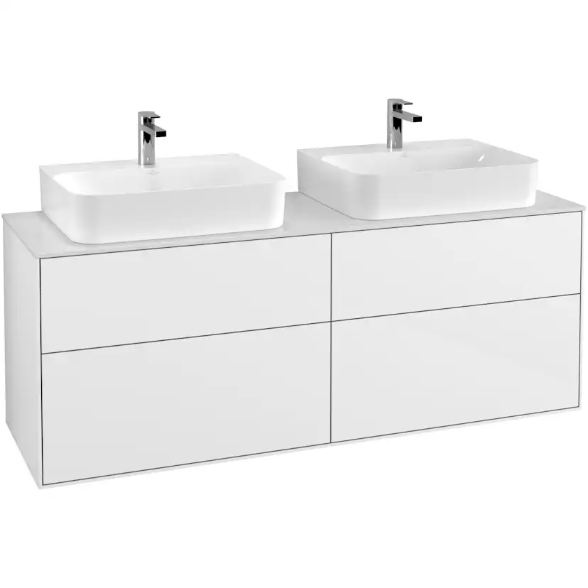 Tvättställsskåp Villeroy & Boch Finion med 4 Lådor och Bänkskiva för Två Tvättställ