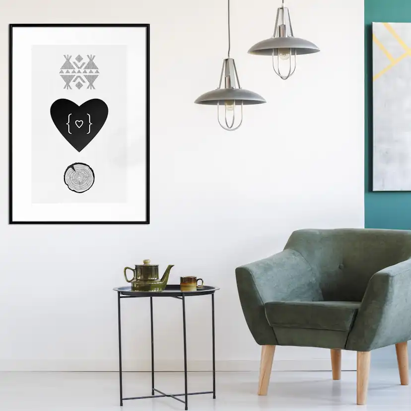 Poster Artgeist Affisch Heart and Tree Trunk