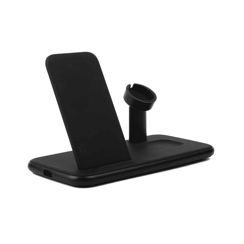 Trådlös Gear Tripple Qi Laddare Usb-C Anslutning 20W Totalt Svart Mobil/Watch/Airpods