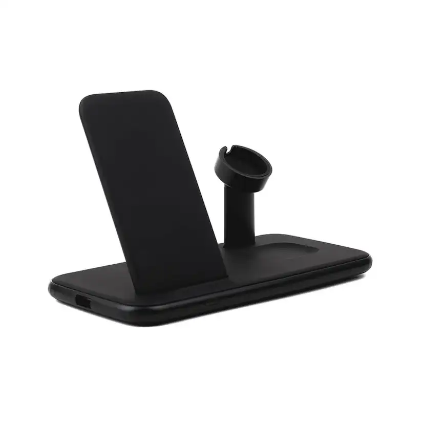 Trådlös Gear Tripple Qi Laddare Usb-C Anslutning 20W Totalt Svart Mobil/Watch/Airpods