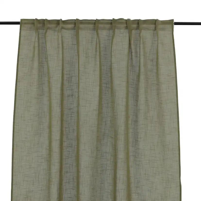 Kaya Curtain Polyester/linenlook - Green - 140*240 - Multi b Grön, Längd: 240 cm