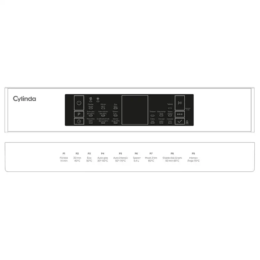 Integrerad Diskmaskin Cylinda DM4405C 45 cm Energisnål
